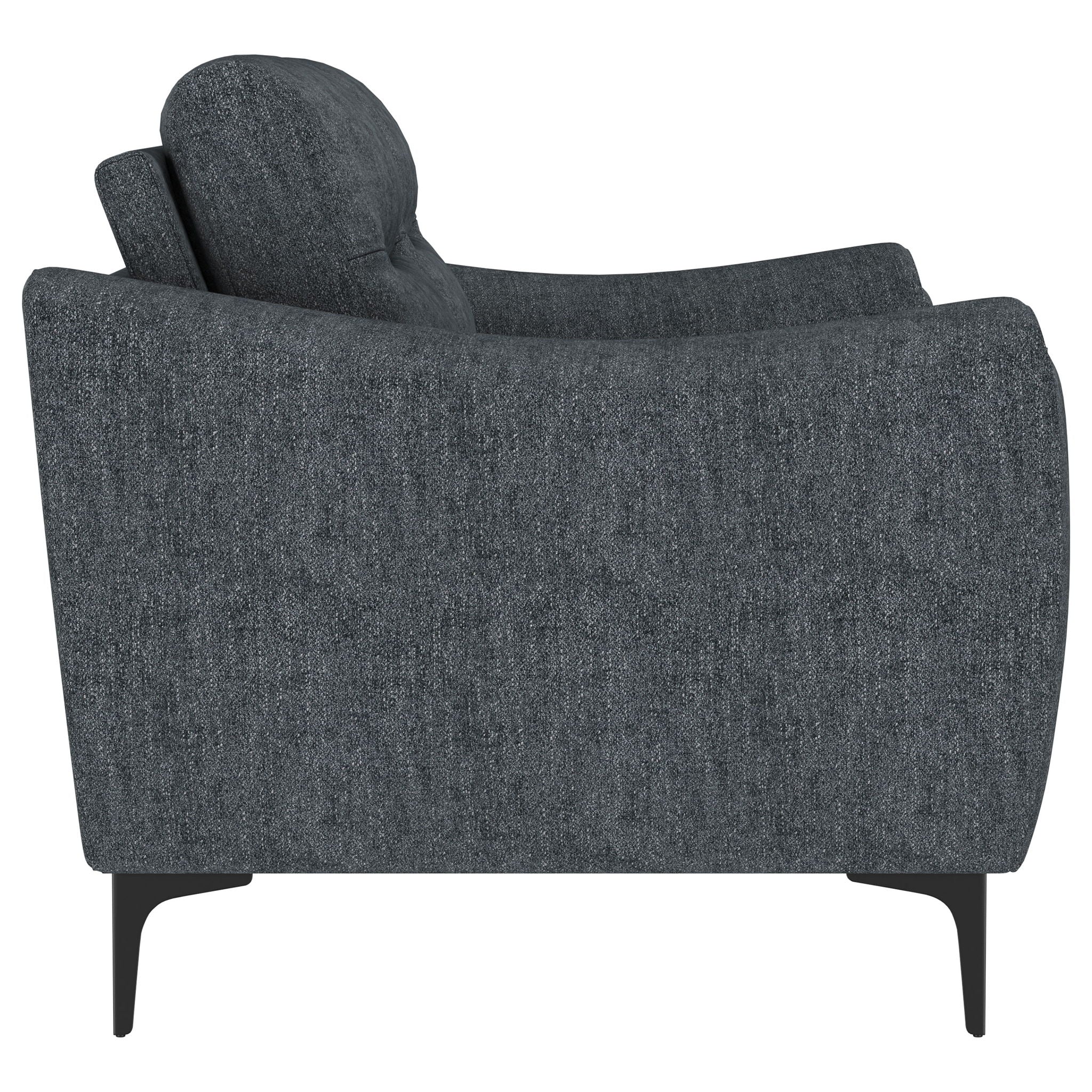 Oberle - 2 Piece Upholstered Sofa Set With Pocket Coil Seating - Charcoal