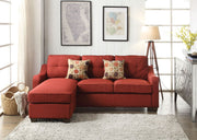 ACME Cleavon II - Sectional Sofa - Red Linen | Meri Furniture