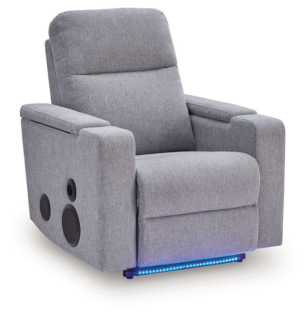 Pineland - Glider Power Recliner With Audio System - Pewter