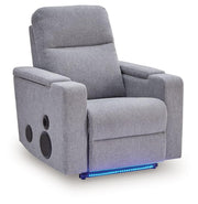 Pineland - Glider Power Recliner With Audio System - Pewter