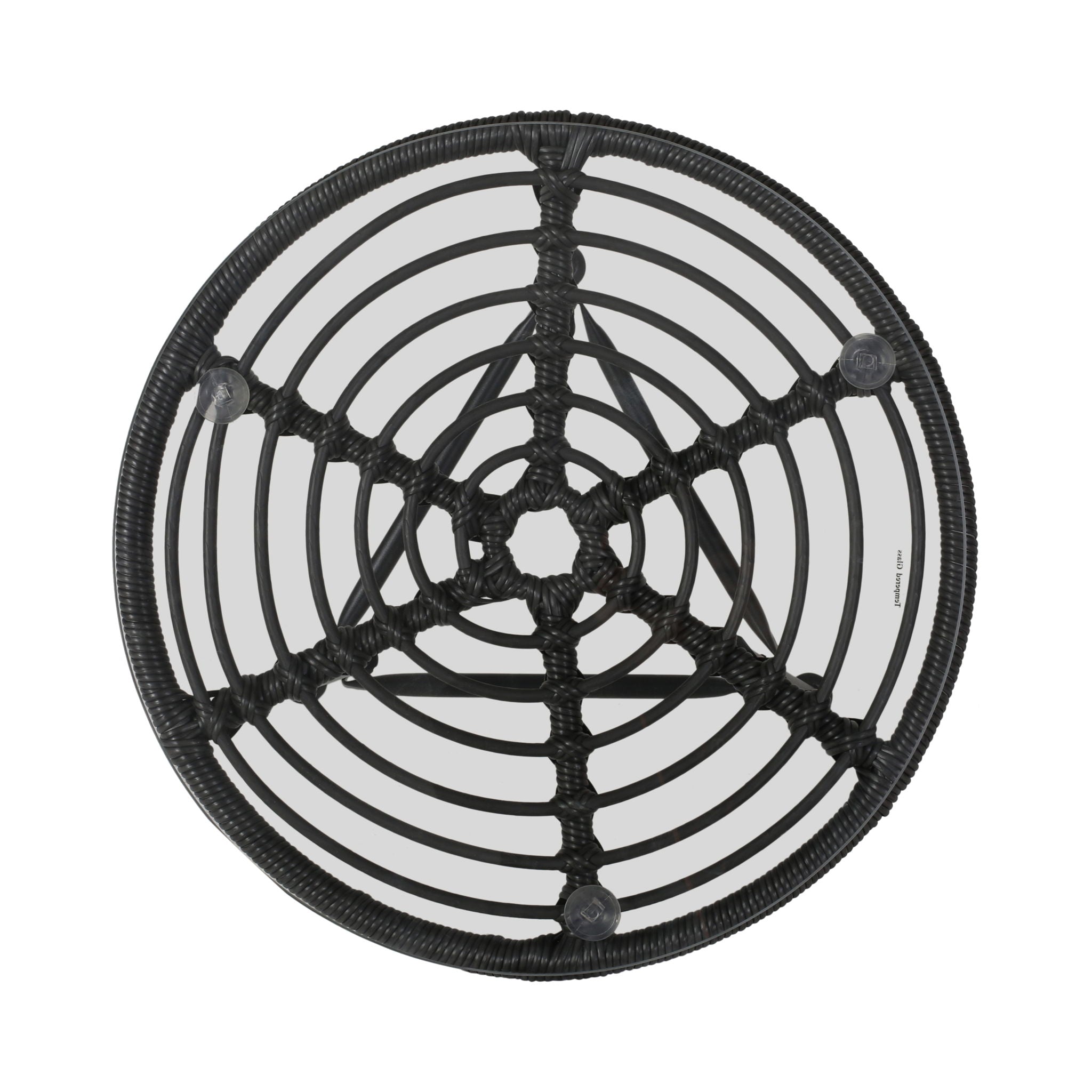 Petrichor - Outdoor Side Table With Tempered Glass And Steel Frame