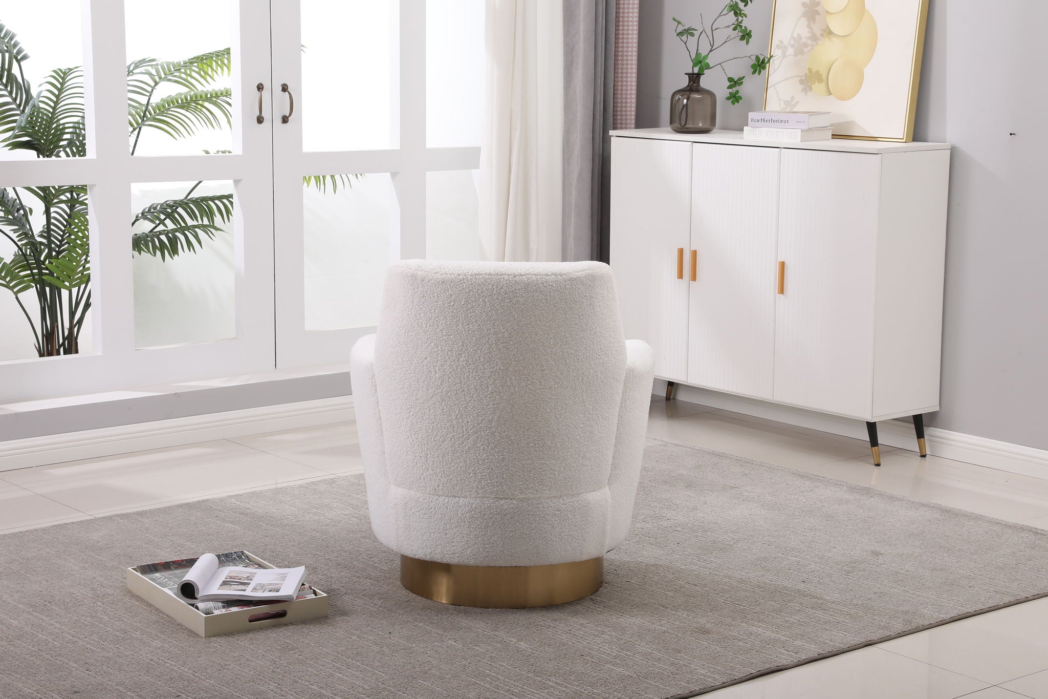 Teddy Swivel Barrel Chair, Swivel Accent Chairs Armchair For Living Room