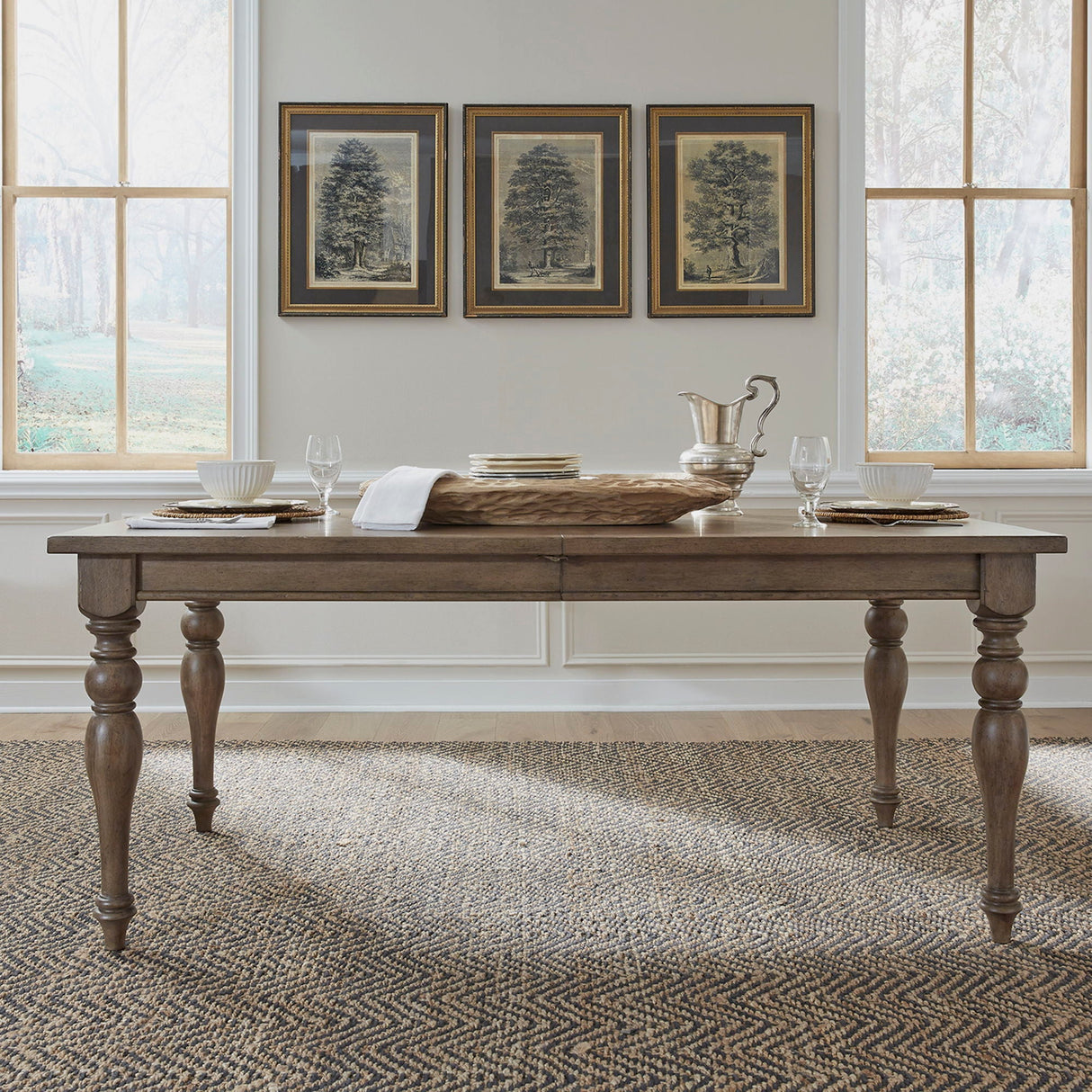 Liberty Furniture Americana Farmhouse - Wood Rectangular Leg Table - Light Brown | Meri Furniture