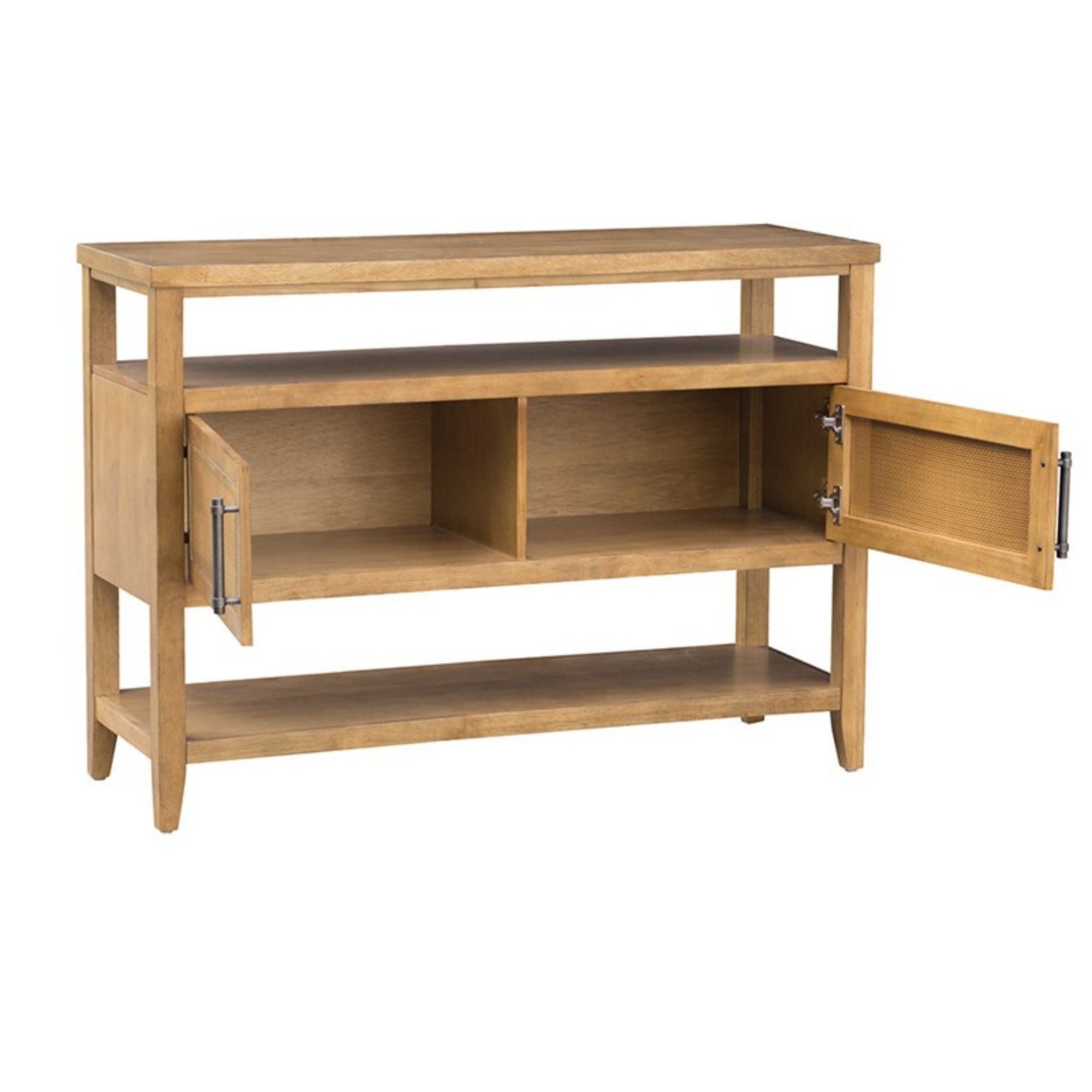 Naomi - 2 Door Storage Console Table With Ample Shelving - Natural