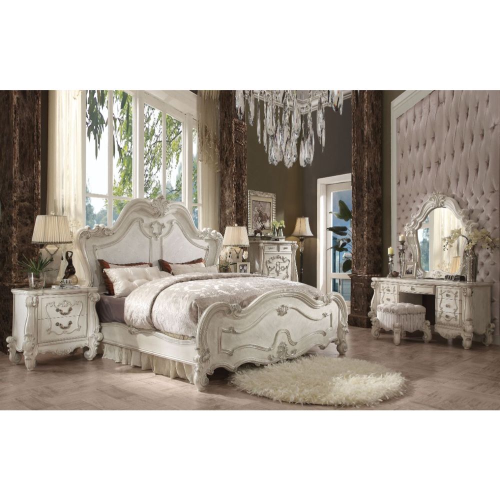 ACME Sleeping like royalty with this Versailles collection, the bedroom set was inspired by old European design. This collection features carved scrollwork accent on headboard. This bedroom set will give you a royal sensation in the bedroom. | Meri Furnit
