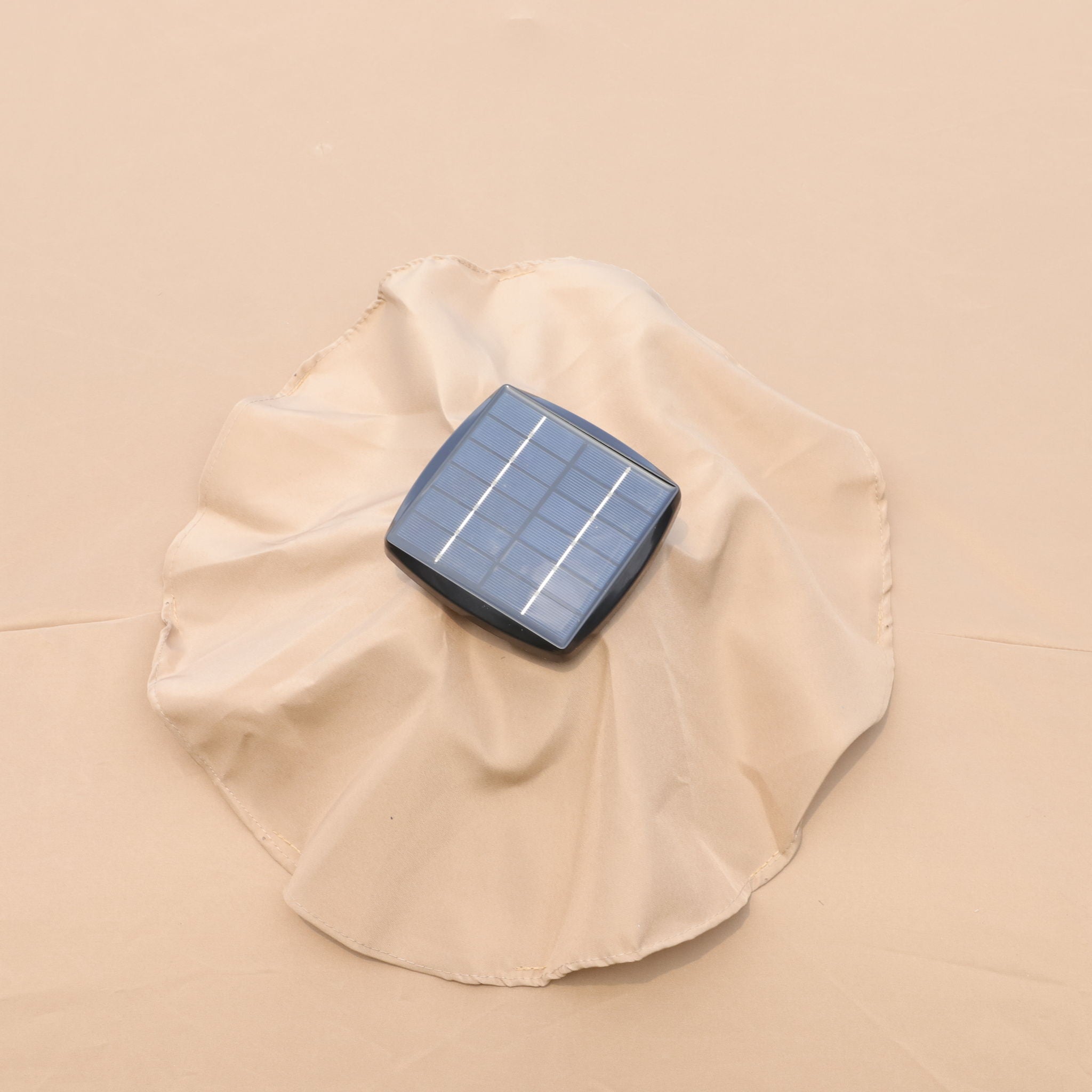 Double- Sided Outdoor Market Umbrella With Lights And Base