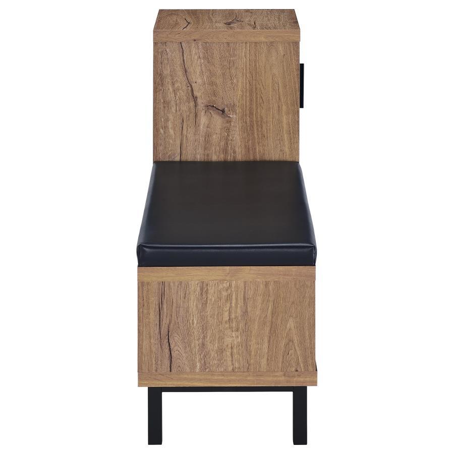 Teller - 1-Door Entryway Shoe Storage Bench - Natural Oak