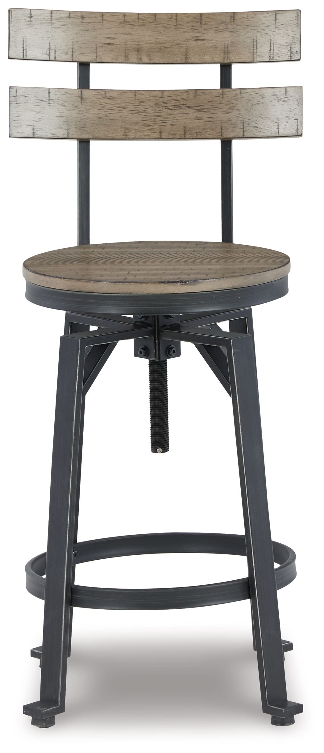 Signature Design by Ashley® Lesterton - Light Brown / Black - Swivel Barstool (Set of 2) | Meri Furniture