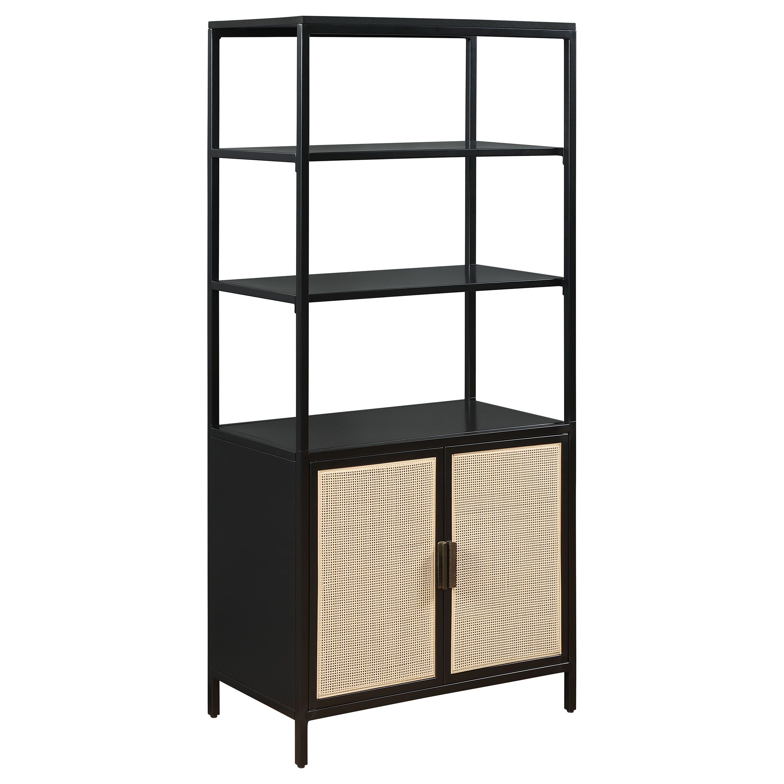 Coaster Fine Furniture Amherst - 3-Shelf Radio Weave Cane Metal Accent Cabinet | Meri Furniture