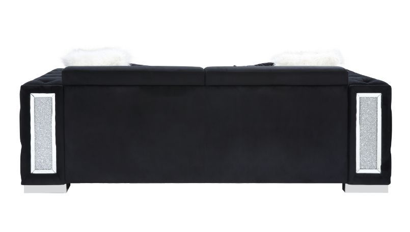 ACME Trislar - Sofa - Black Velvet - 33" | Meri Furniture