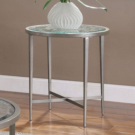 Furniture of America Freja - End Table - Silver | Meri Furniture