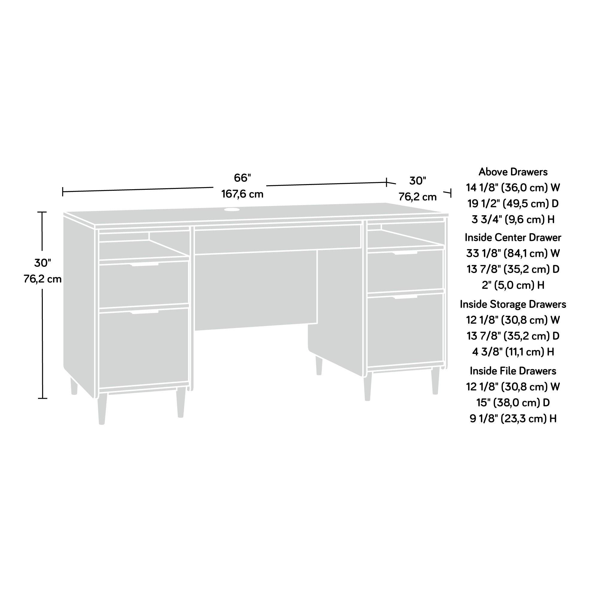 Executive Pedestal Desk in Grand Walnut