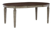 Signature Design by Ashley® Lodenbay - Antique Gray - Oval Dining Room Extension Table | Meri Furniture