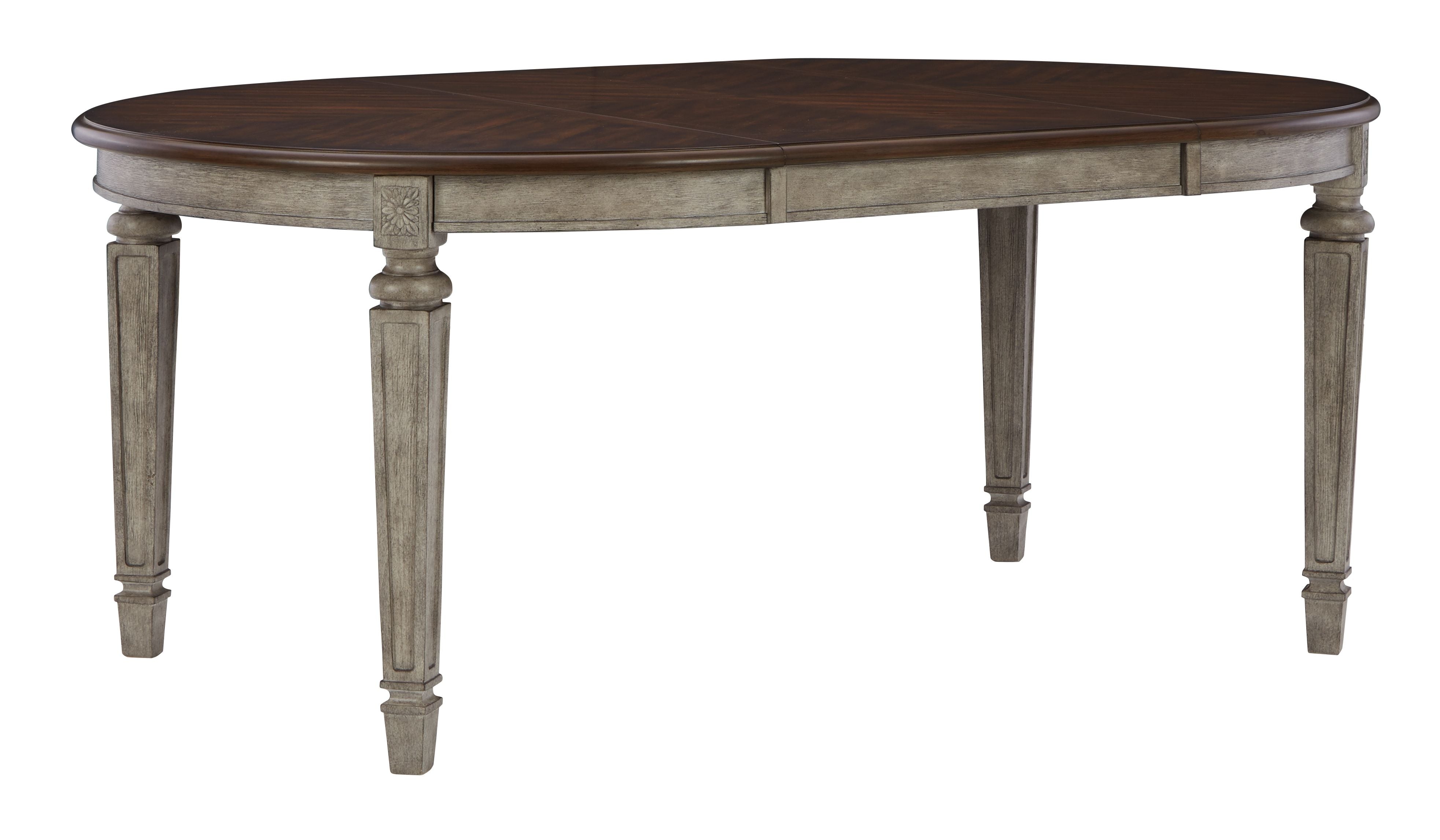 Signature Design by Ashley® Lodenbay - Antique Gray - Oval Dining Room Extension Table | Meri Furniture