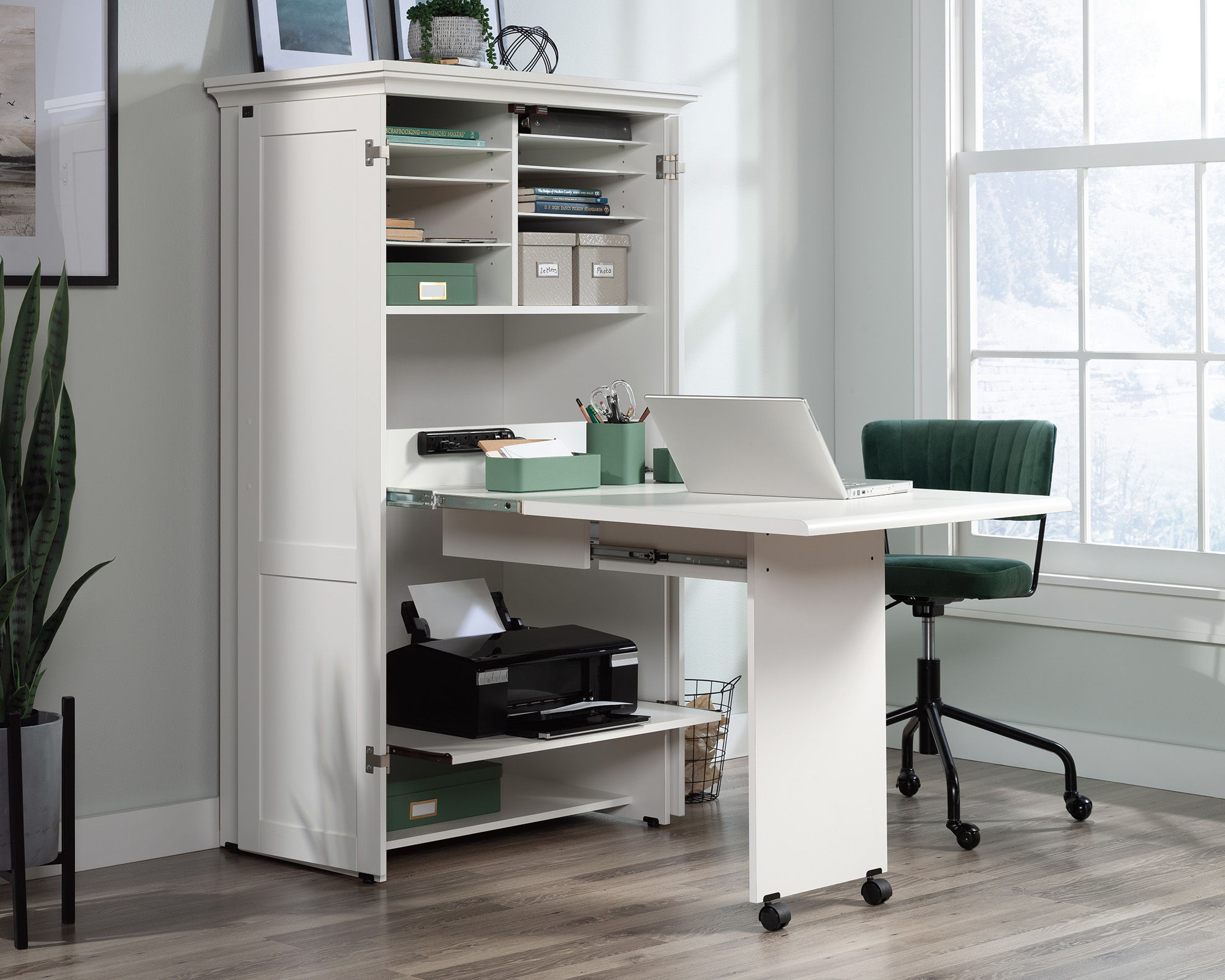Craft & Sewing Armoire in Soft White