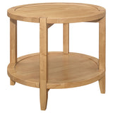 Camillo - Round Solid Wood Side End Table - Maple