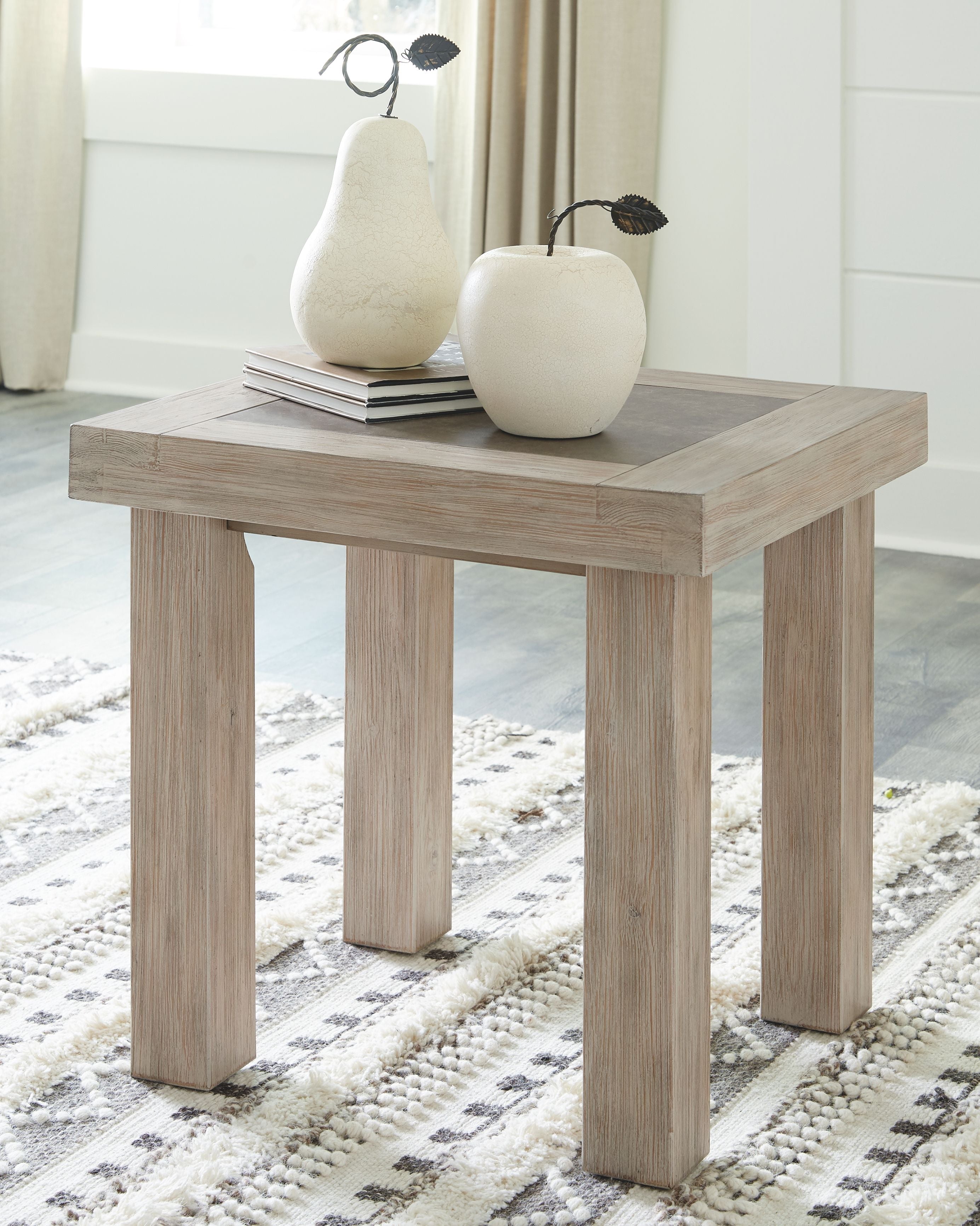 Ashley Furniture Hennington - Light Brown - Rectangular End Table | Meri Furniture