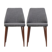 Modern Dining Chair With Iron Legs And Wood Finish