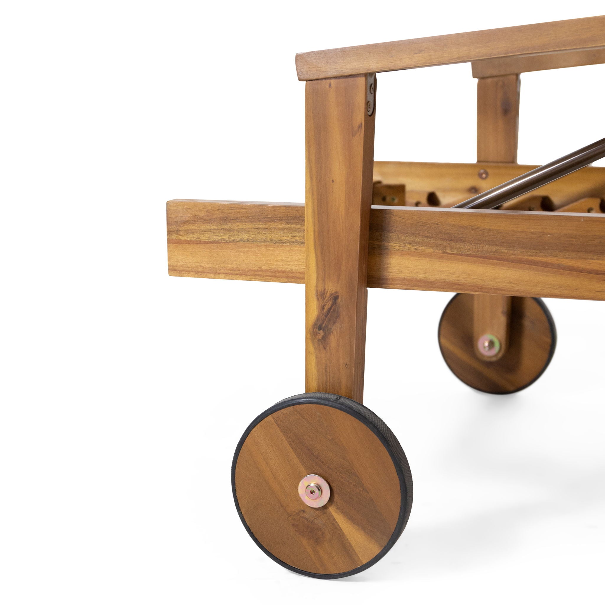 Jason - Black Chaise Lounge Adjustable Acacia Wood Outdoor Furniture