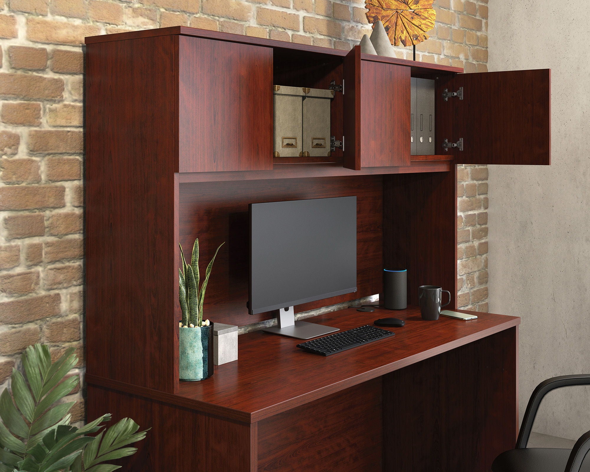 60" Desktop Hutch in Classic Cherry