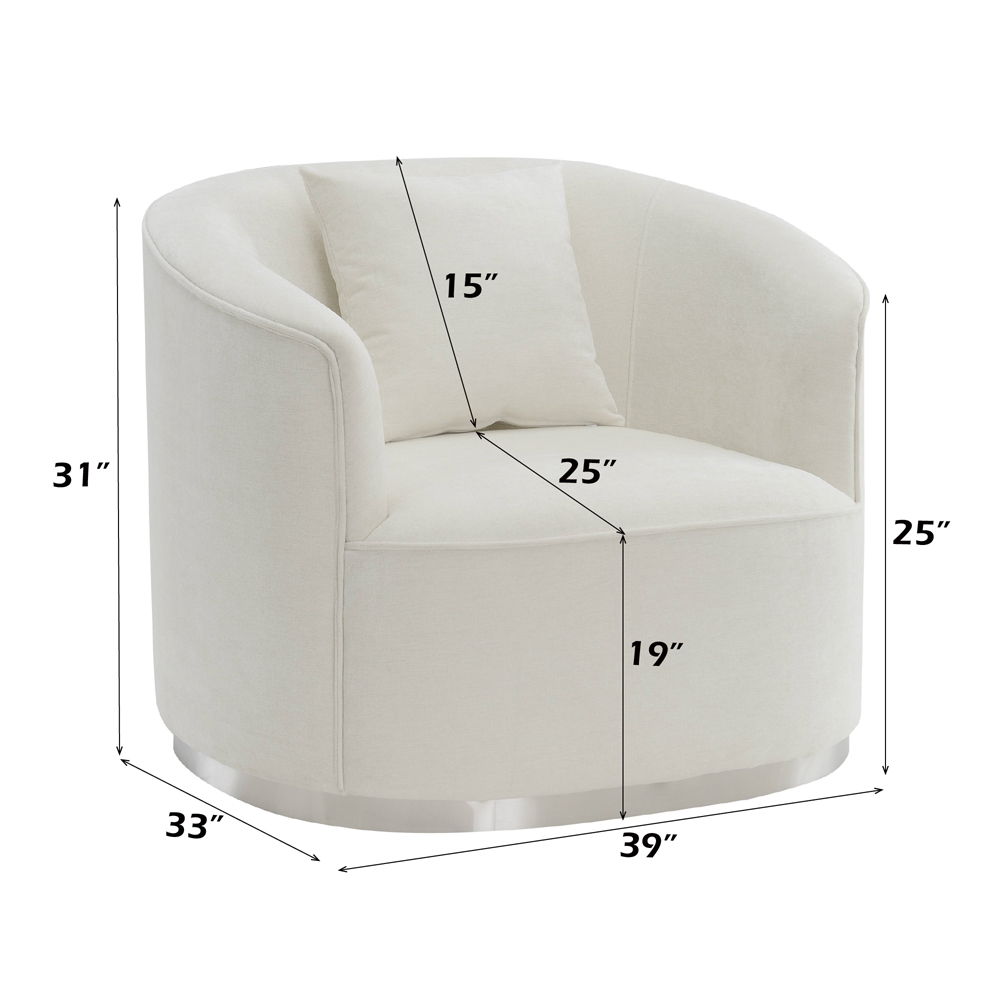 Odette - Chair With Pillow - Beige Chenille