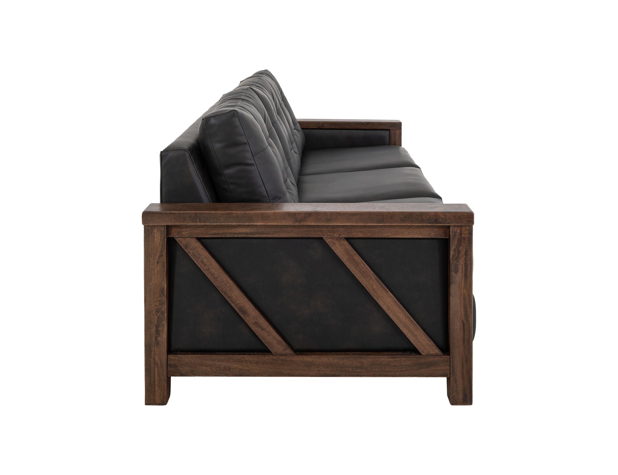 Walnut - Sofa - Licorice Black