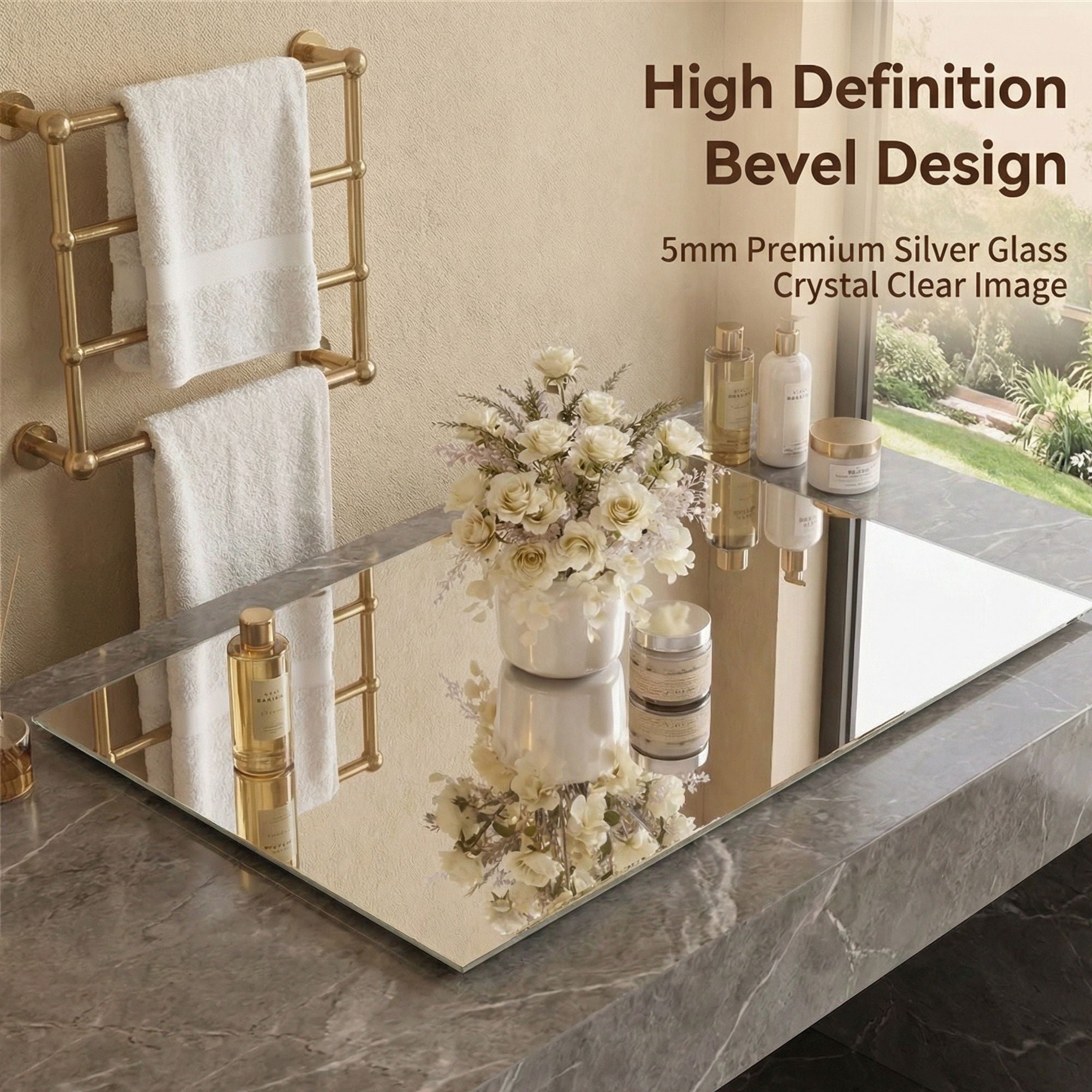 Full Body Round Corner Mirror For Living Room