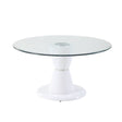 ACME Kavi - Dining Table - Clear Glass & White High Gloss | Meri Furniture