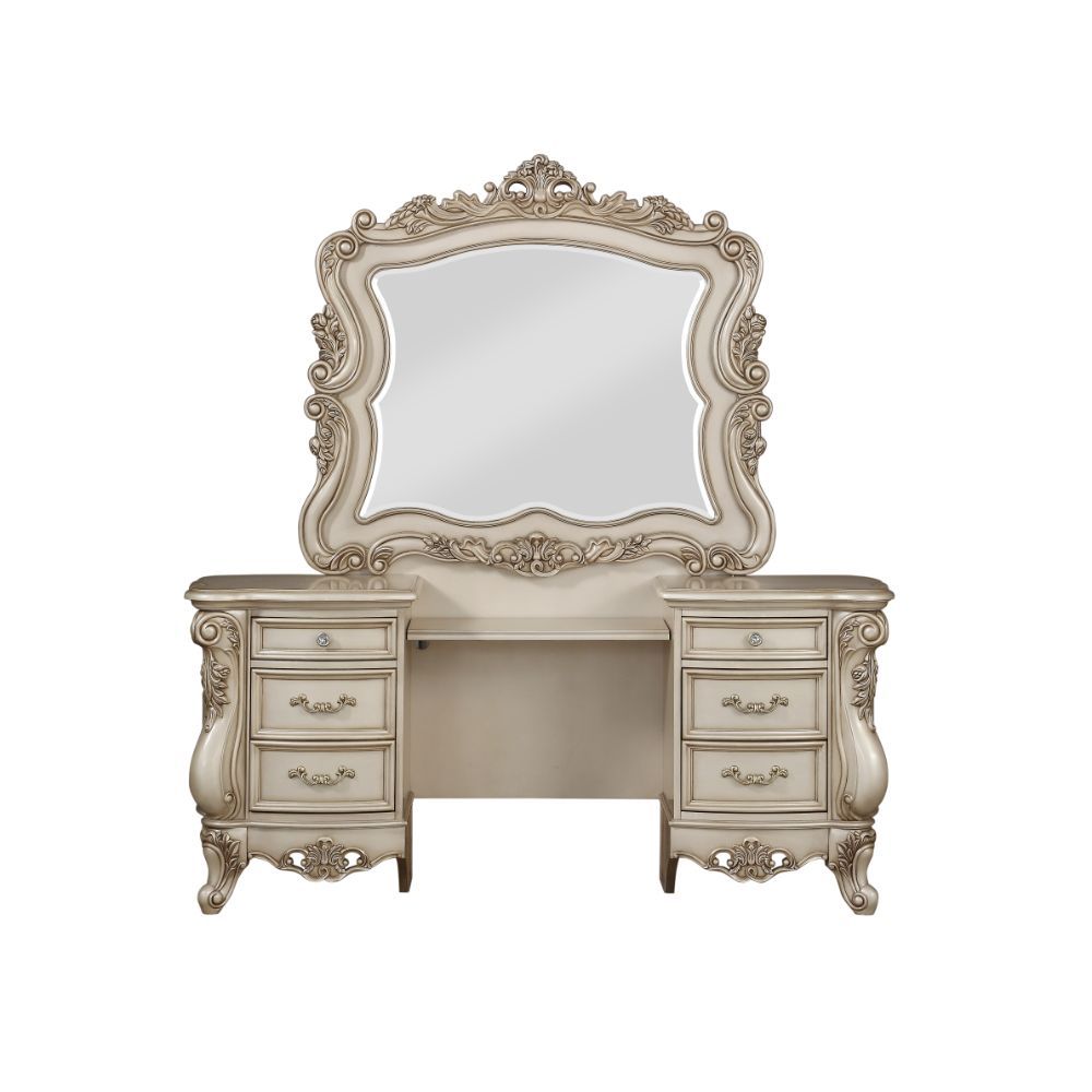 ACME Gorsedd - Vanity Desk - Antique White | Meri Furniture