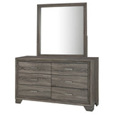 Wright - 6-Drawer Dresser And Mirror - Brown Oak