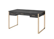 ACME Perle - Writing Desk - Champagne Gold & Black Finish | Meri Furniture