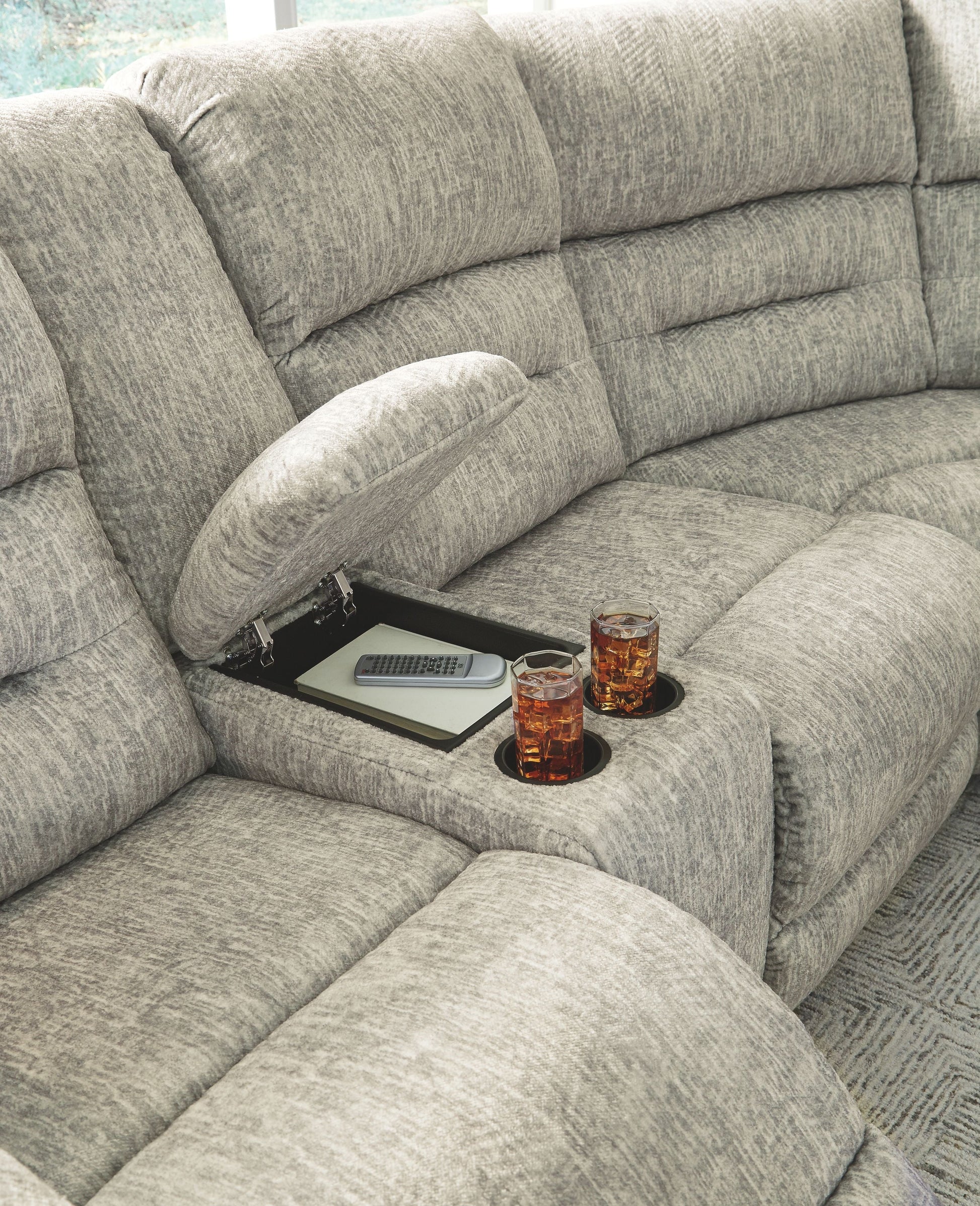 Millennium® by Ashley Family Den - Power Reclining Sectional | Meri Furniture