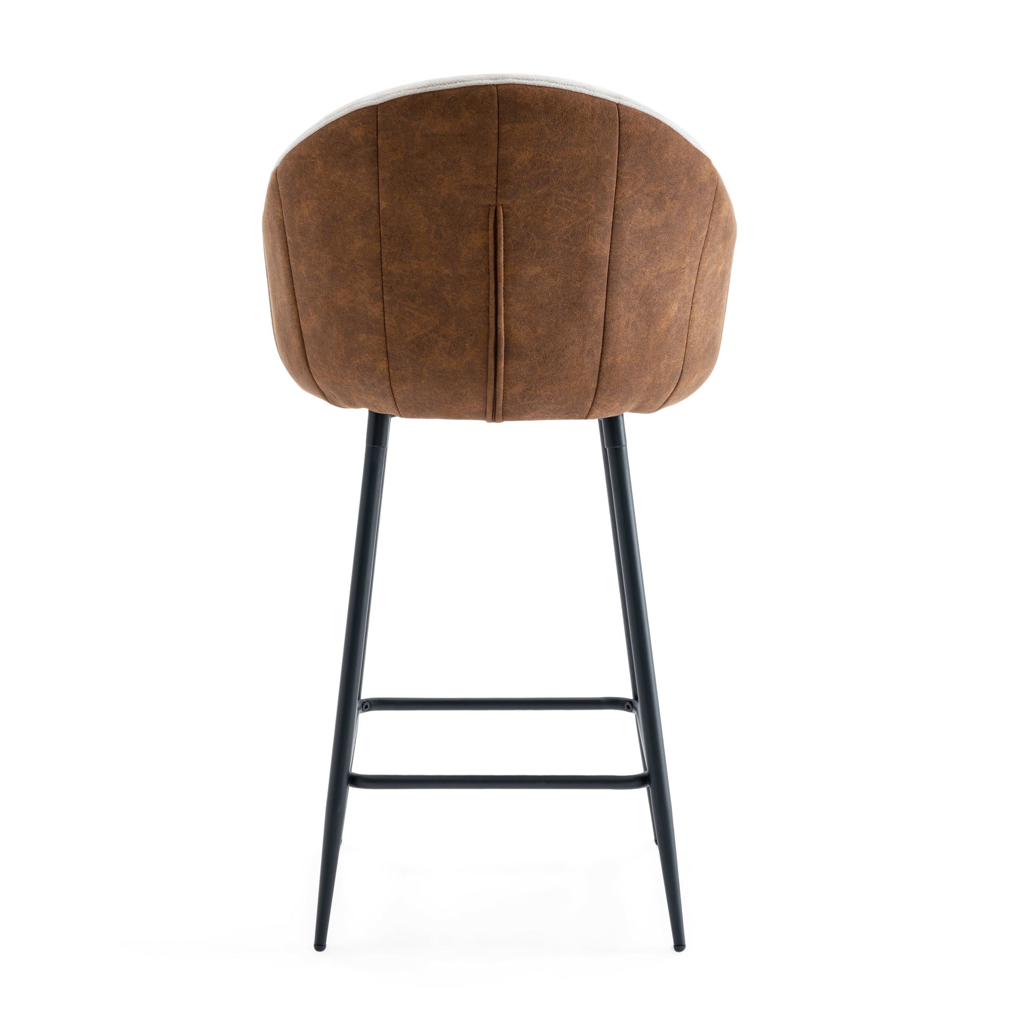 Modern Style Counter Height Bar Stools, With Comfortable Upholstery, Durable Metal Legs Ensure Stability - Brown