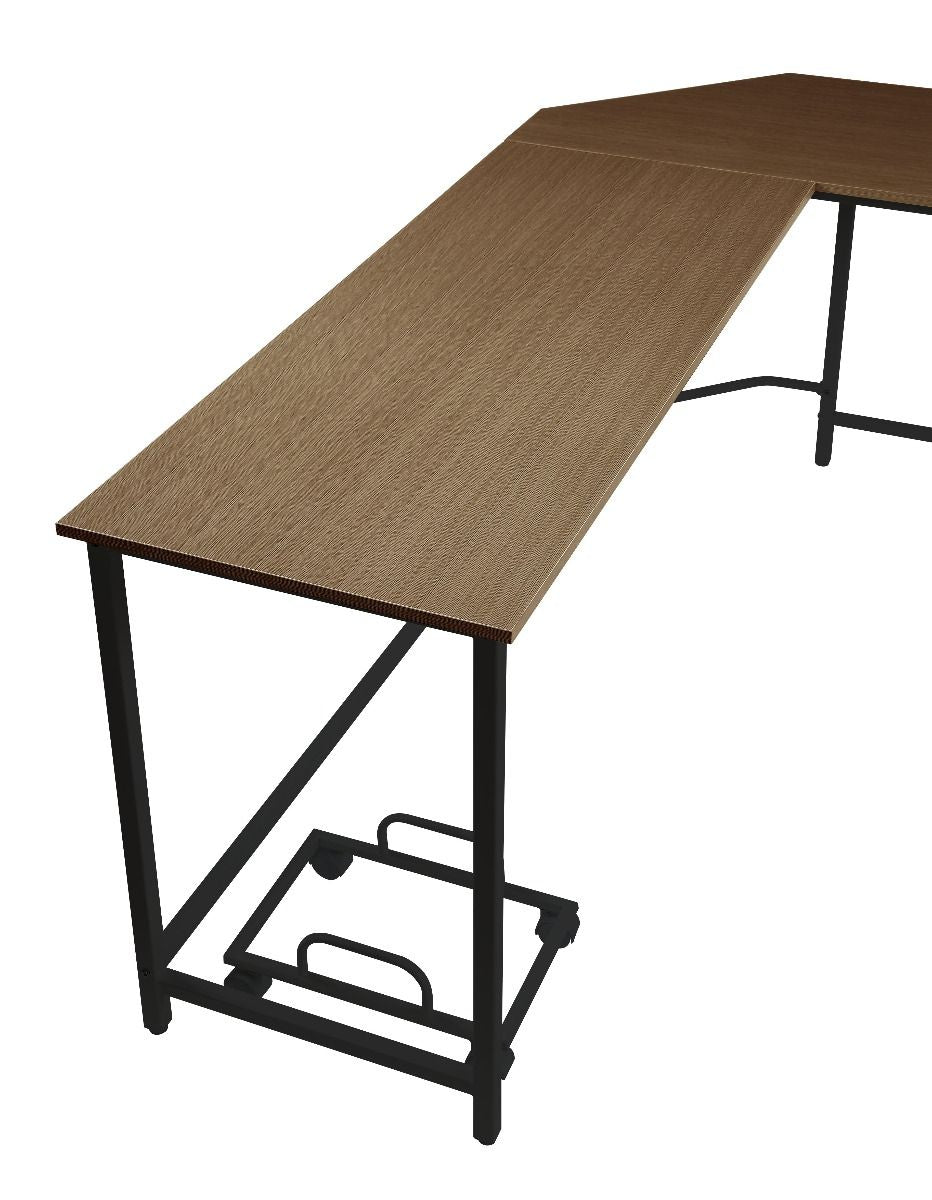 ACME Acme - Dazenus - Computer Desk, Black Finish - Of00042 - Black & Oak Finish | Meri Furniture