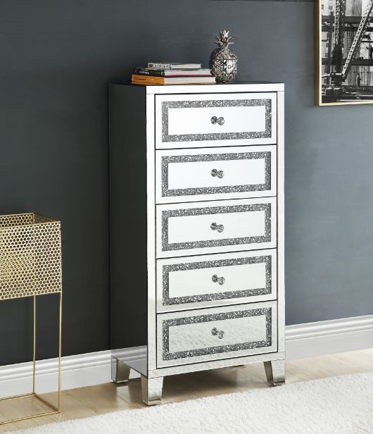 Noralie - Cabinet - Mirrored, Faux Diamonds