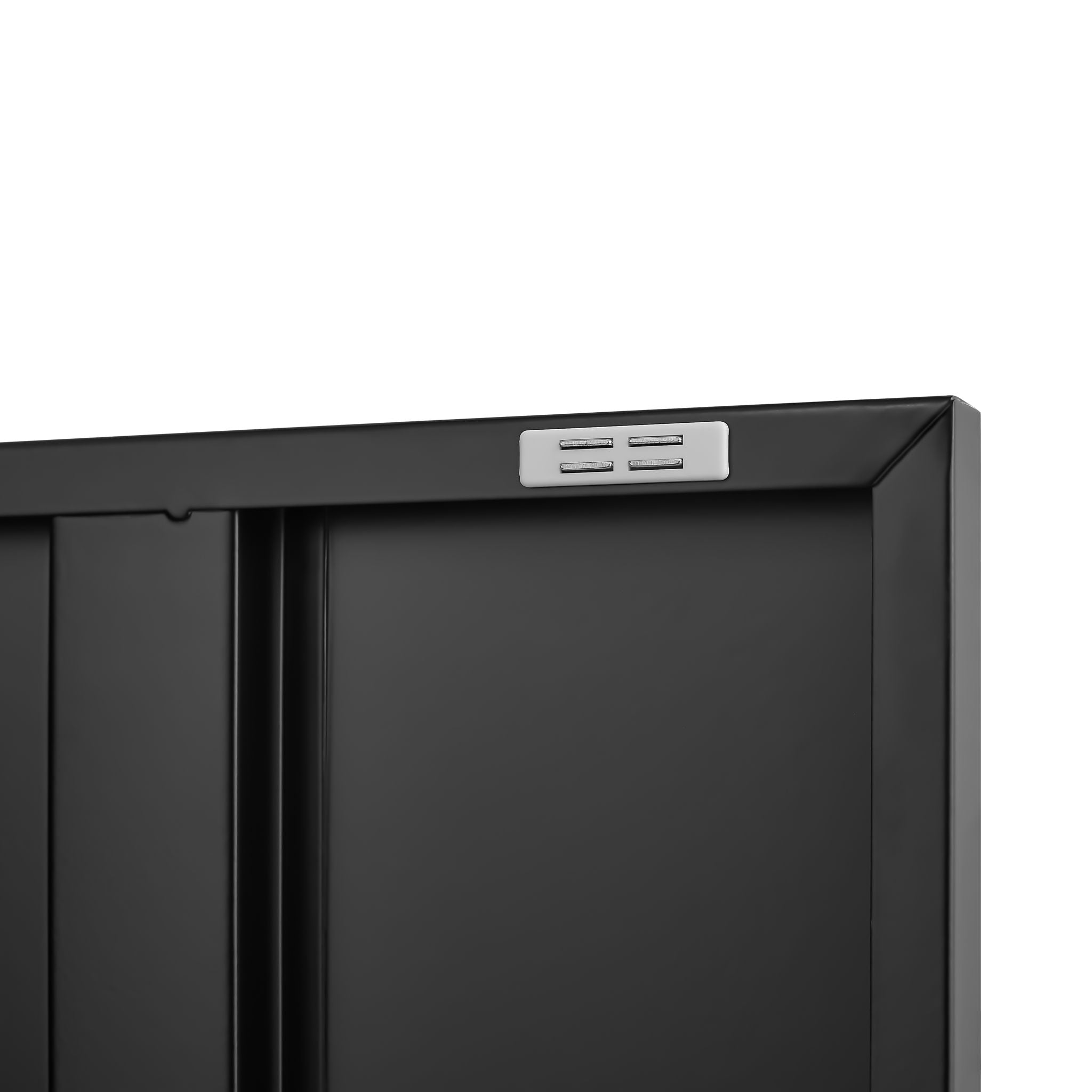 Storage Locker Cabinet With Adjustable Shelves Durable Construction With Breathable Design And Easy Assembly - Black