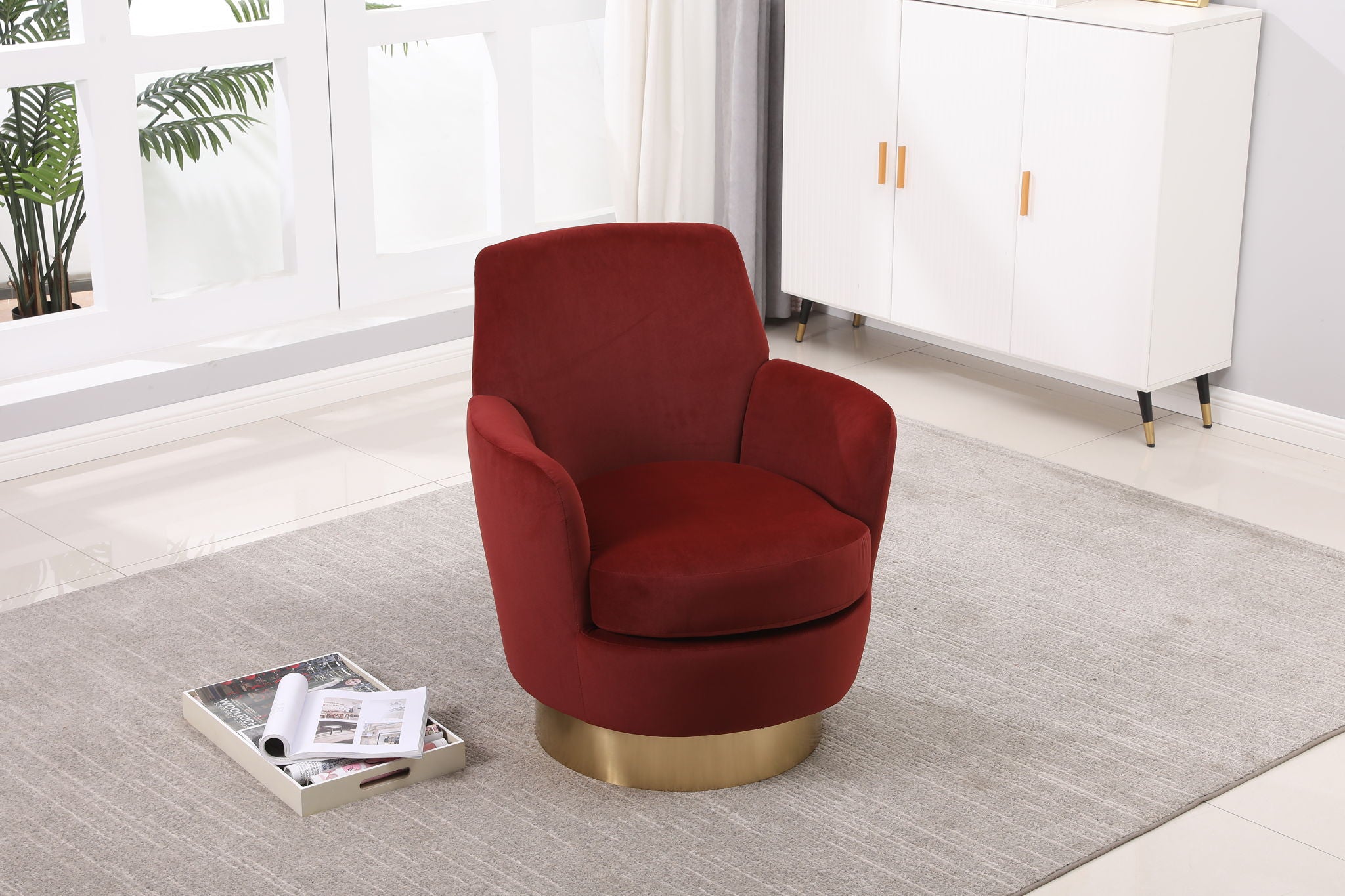 Teddy Swivel Barrel Chair, Swivel Accent Chairs Armchair For Living Room
