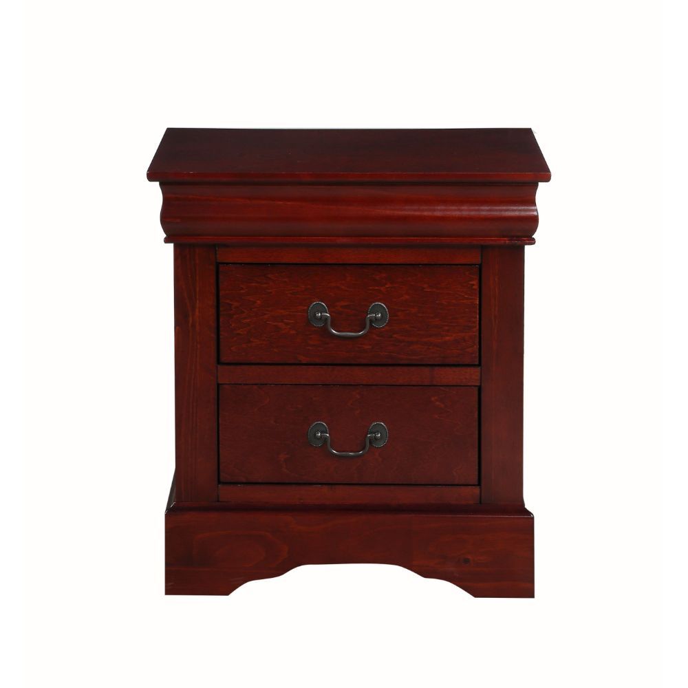 ACME It has two drawers with center metal glide and brushed nickel metal handle. Offers you plentiful storage with spacious drawers | Meri Furniture