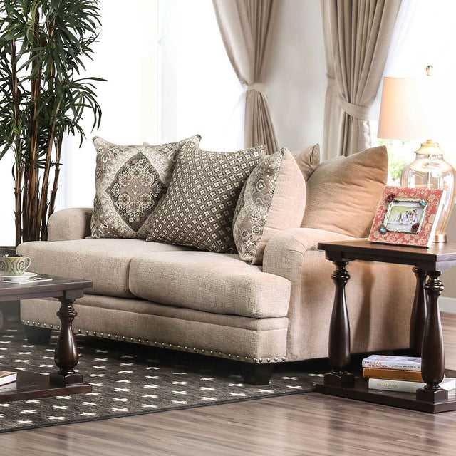 Furniture of America Jaylinn - Loveseat - Light Brown | Meri Furniture