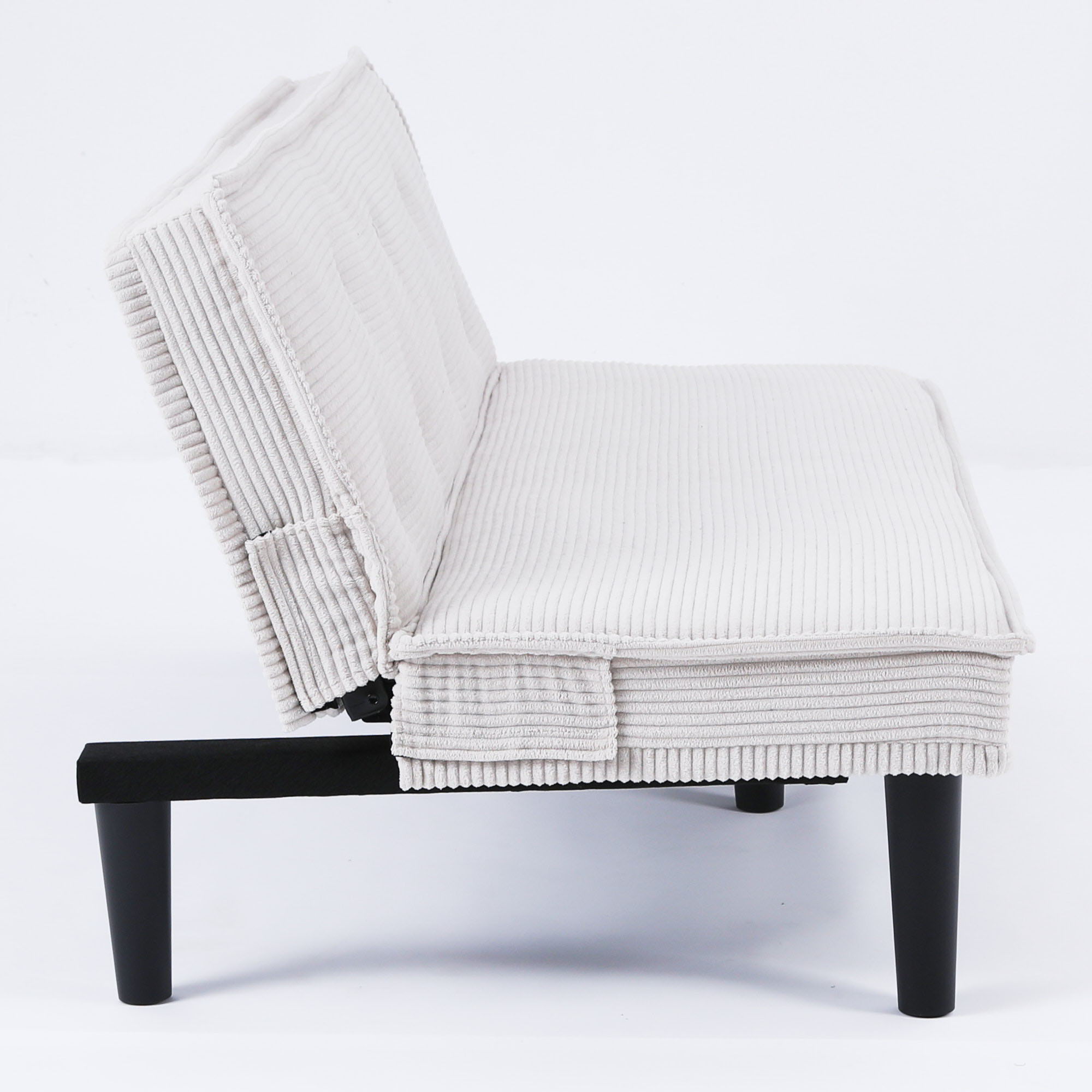 Versatile Corduroy Sofa Bed With Solid Wood Frame