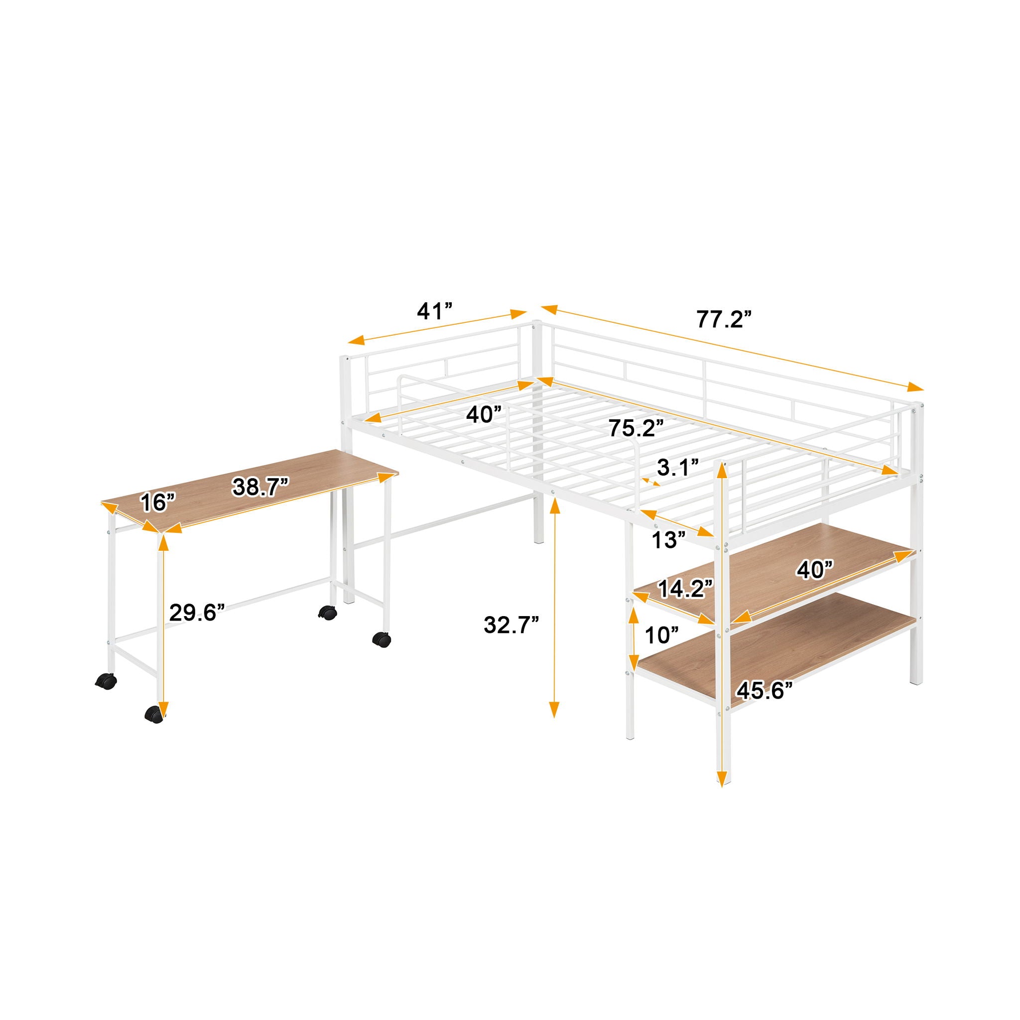 Loft Bed With Desk And Shelves