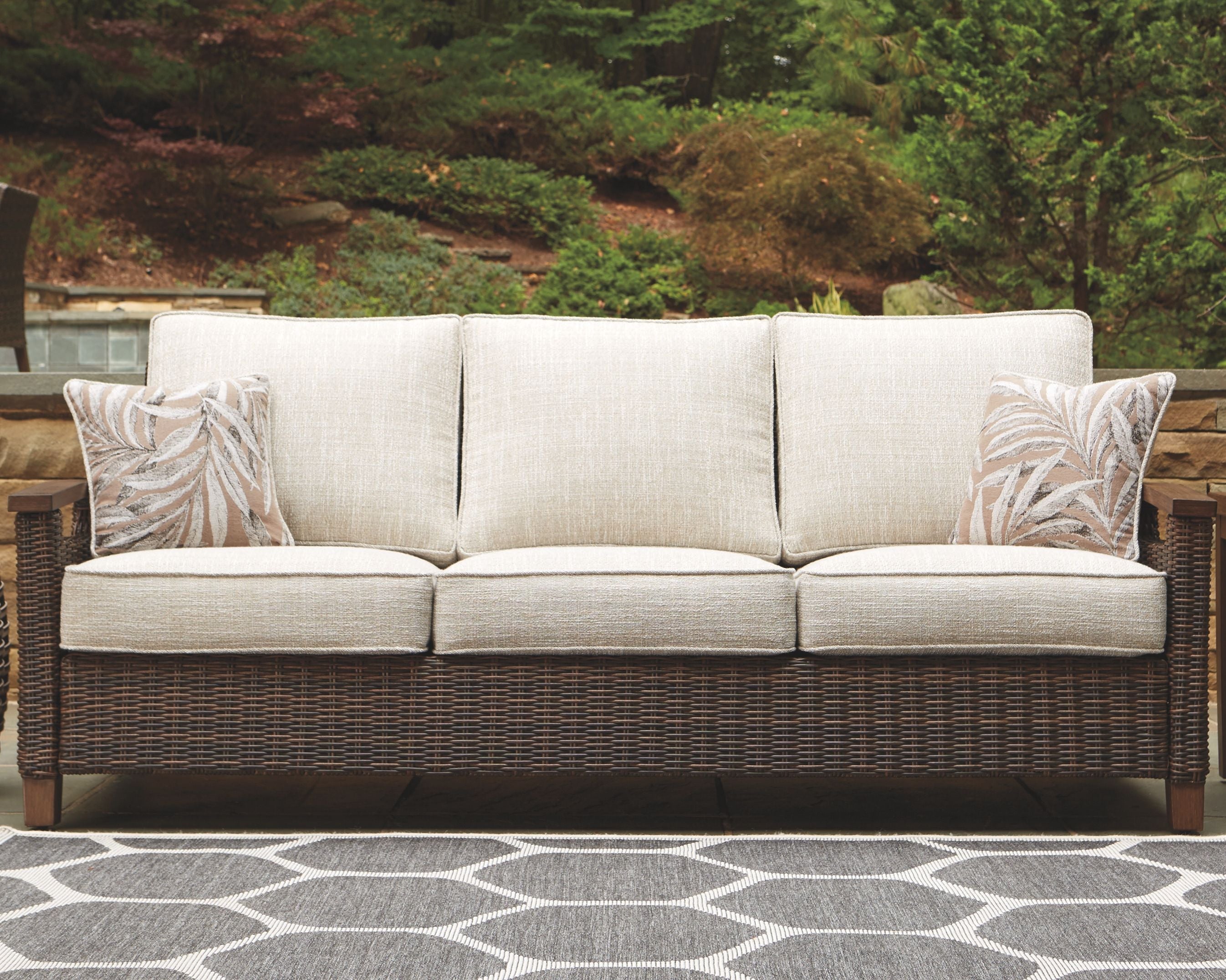 Ashley Furniture Paradise - Medium Brown - Sofa With Cushion | Meri Furniture