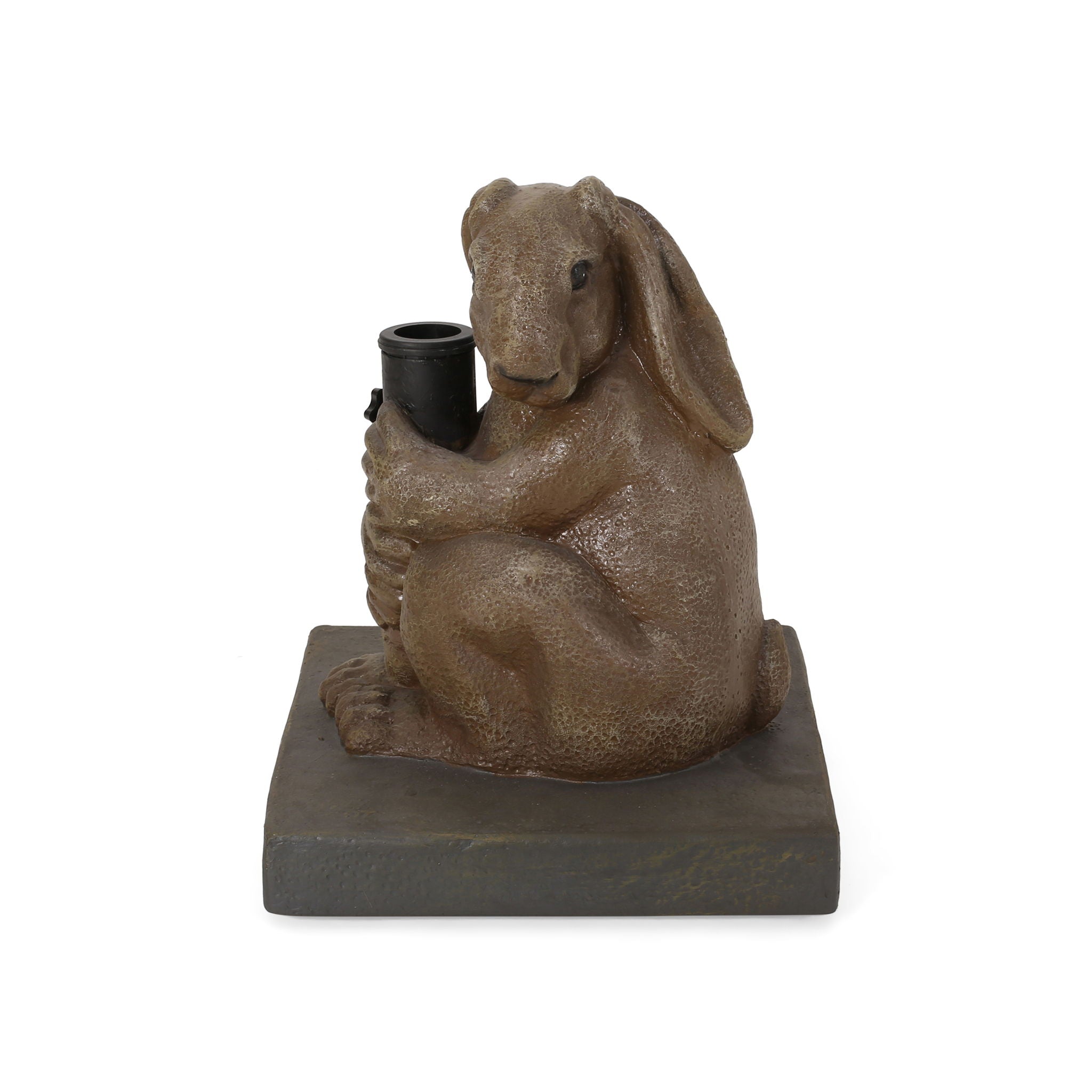 Hand Crafted Rabbit Umbrella Base With Playful Design - Light Brown