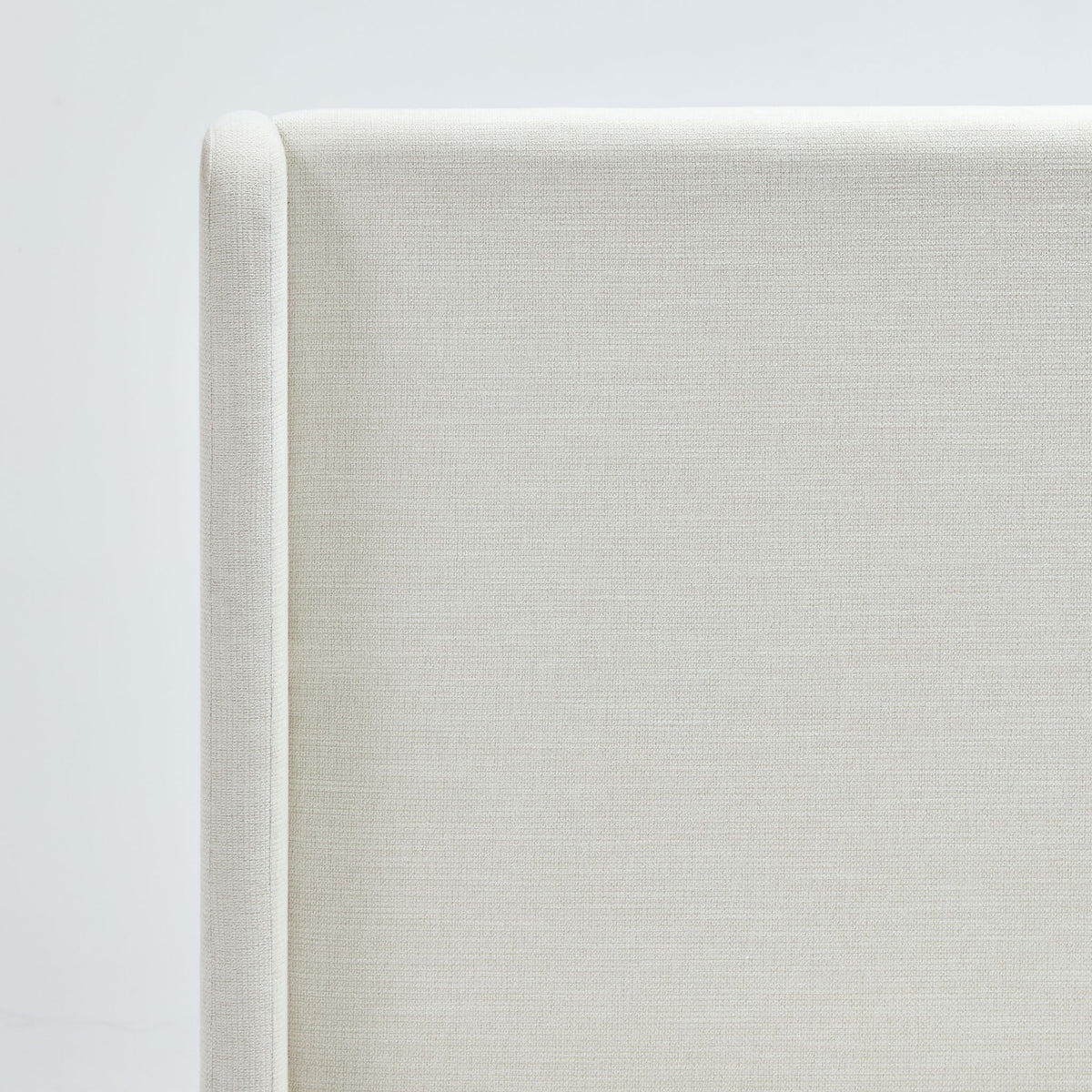 Caron - King Size Upholstered Wingback Bed With High Headboard - Ivory