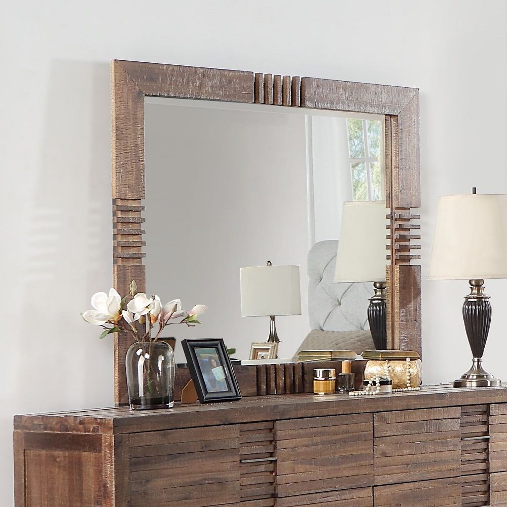 ACME Andria - Mirror - Reclaimed Oak | Meri Furniture