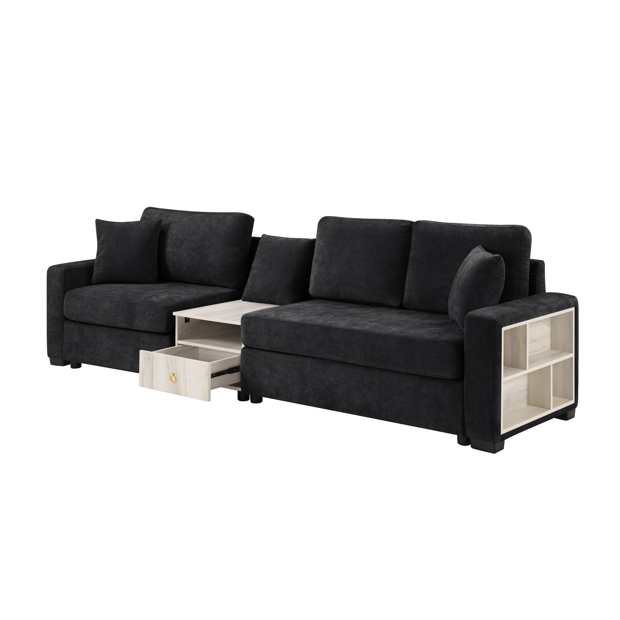 Modular Sofa Couch With Storage Armrest And Center Console