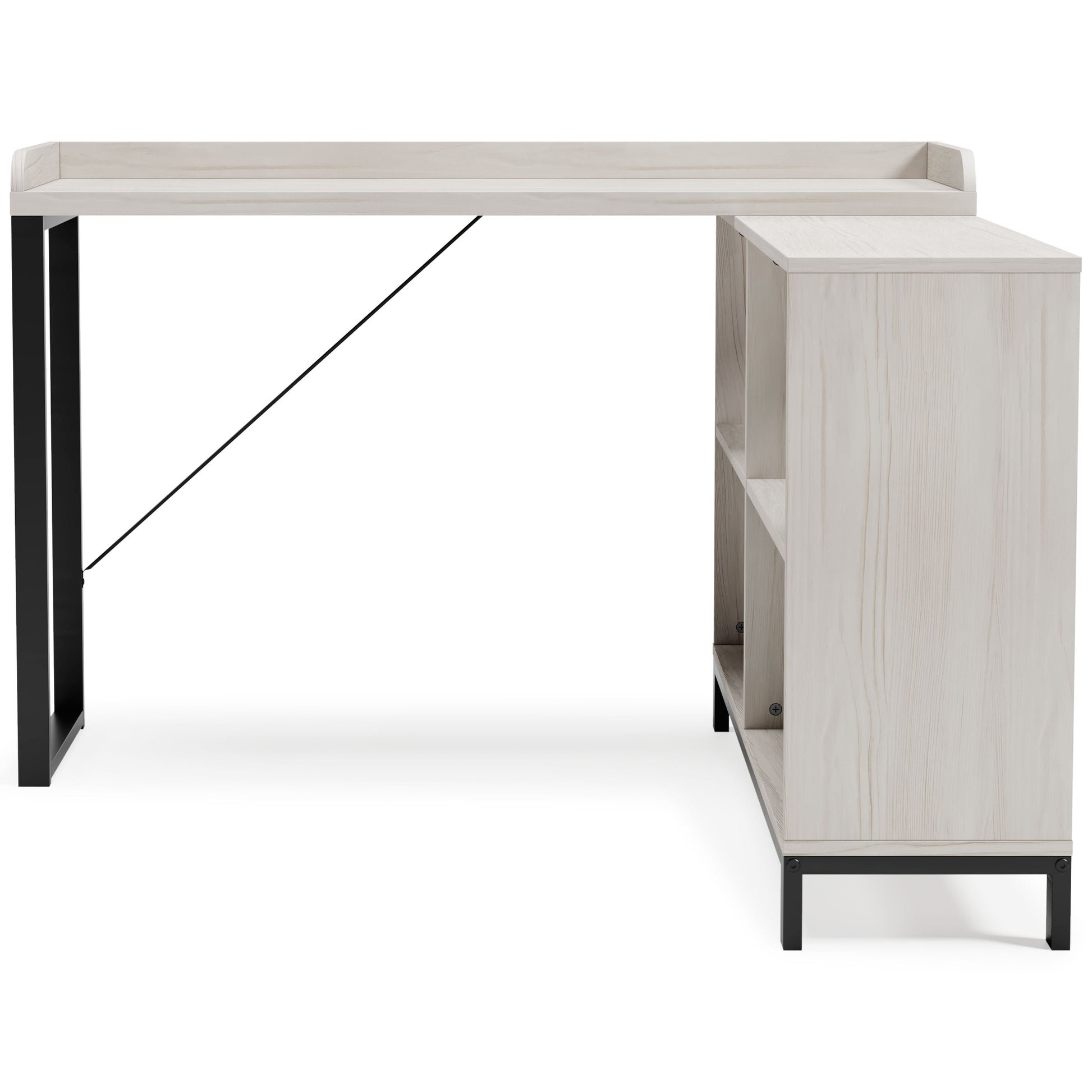 Signature Design by Ashley® Bayflynn - White / Black - L-desk | Meri Furniture
