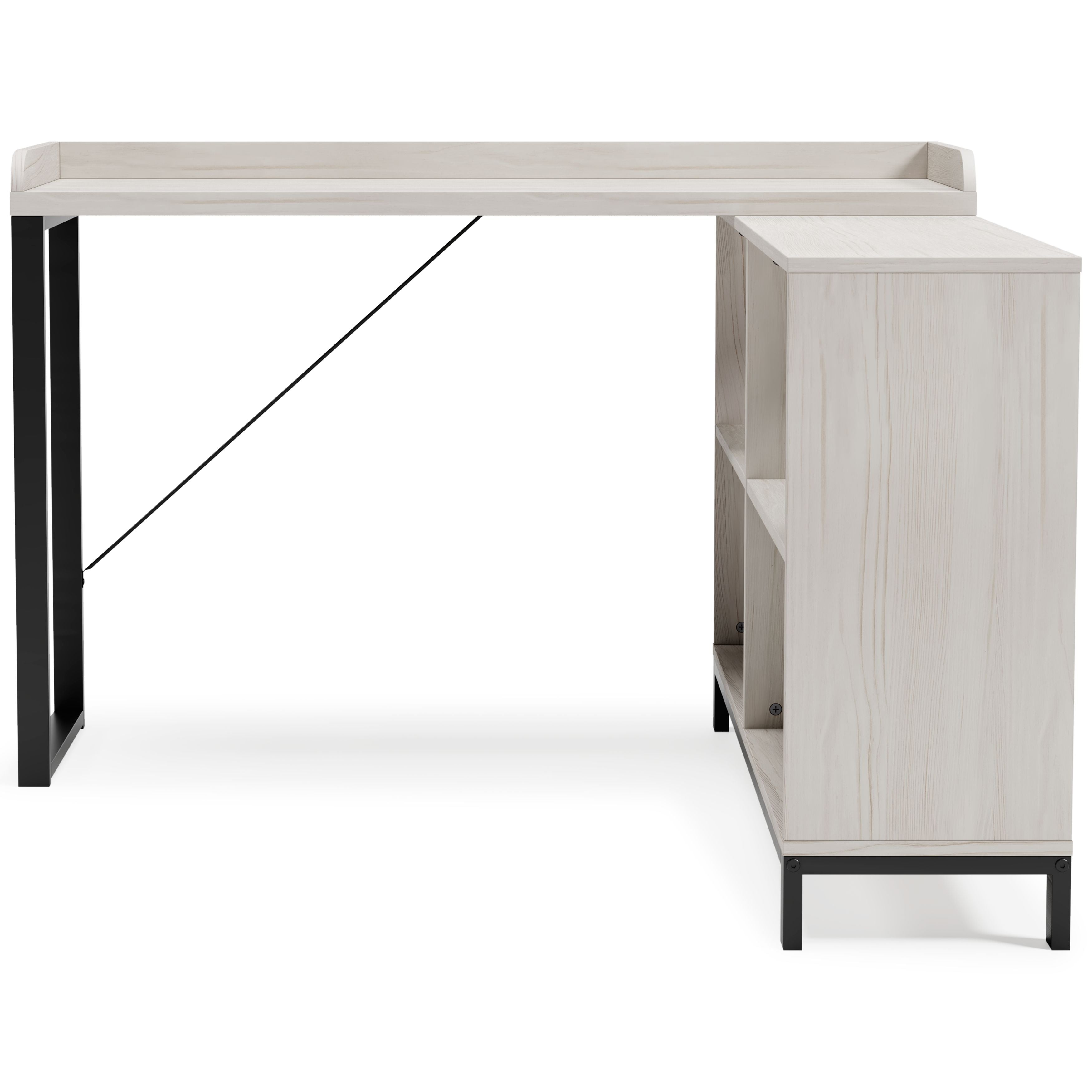 Signature Design by Ashley® Bayflynn - White / Black - L-desk | Meri Furniture