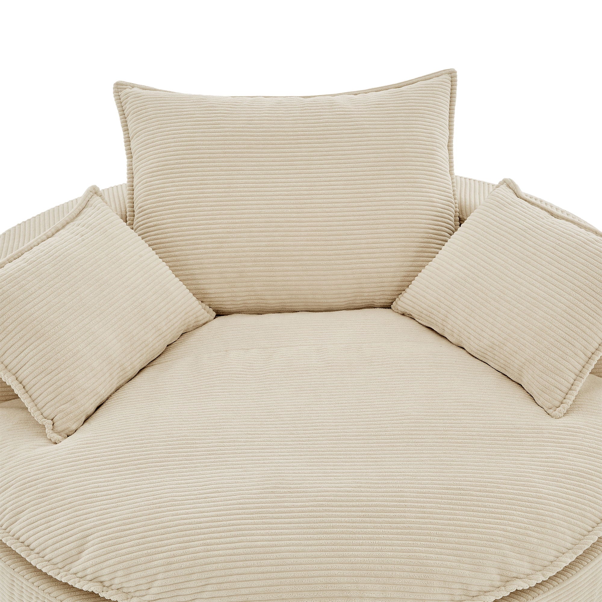 360° Swivel Accent Barrel Chair With Dual Layer Cushion And 3 Removable Pillows