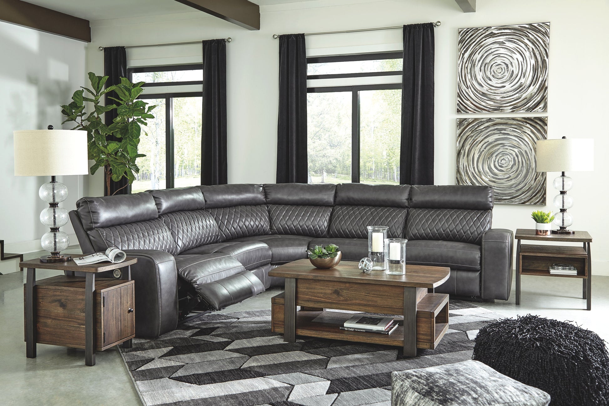 Signature Design by Ashley® Samperstone - Power Reclining Sectional | Meri Furniture